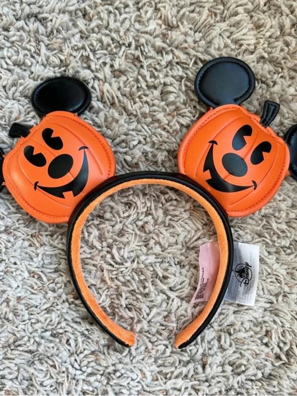 Disney- Parks Halloween Headband Jack O' Lantern Pumpkin Minnie & Mickey Ears